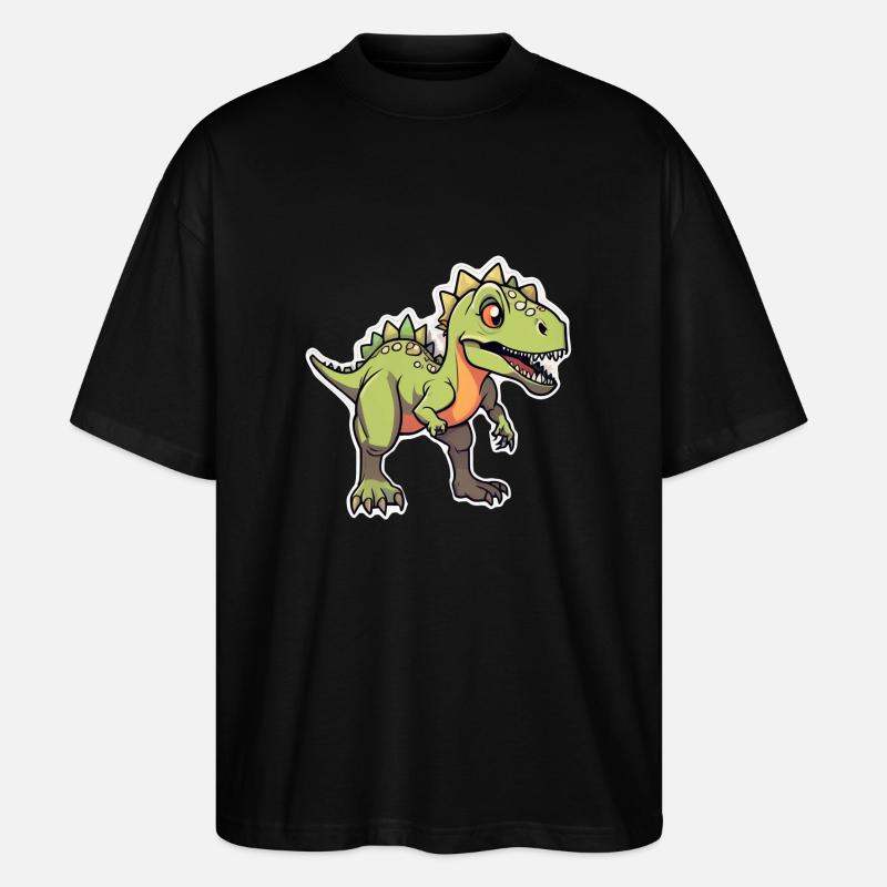 Karikatur-Dinosaurier - Stanley/Stella Oversized Unisex Bio T-Shirt Blaster 2.0 - Schwarz