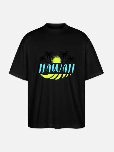 Hawaii - Stanley/Stella Oversized Unisex Organic T-shirt Blaster 2.0 - black