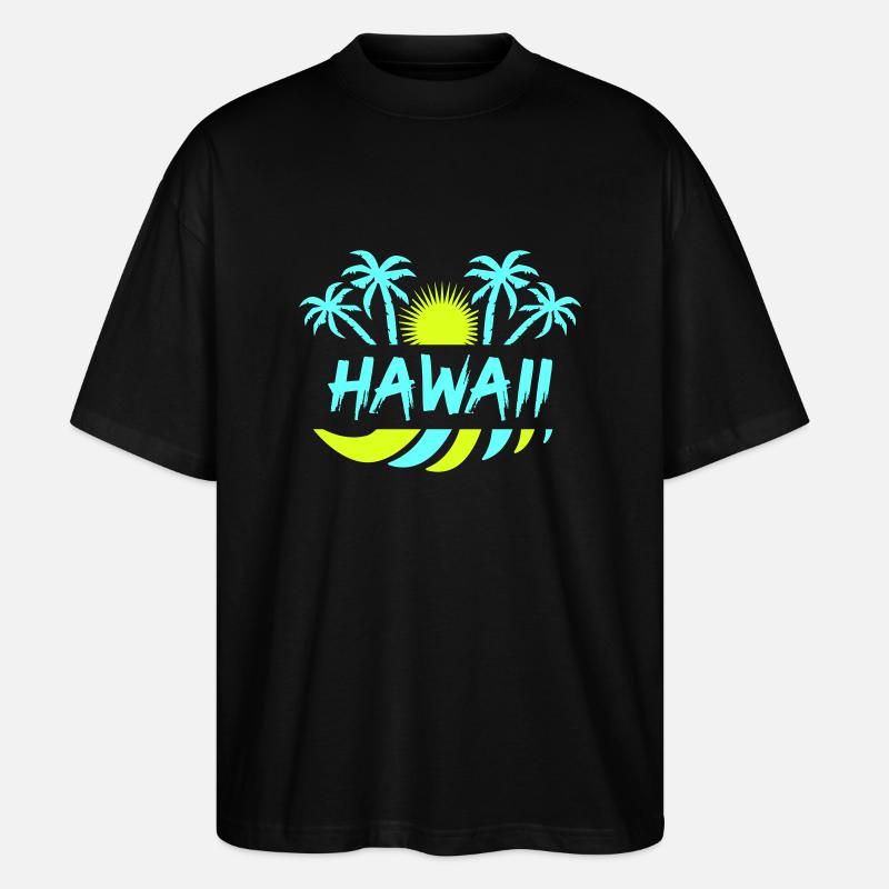 hawaii - Stanley/Stella Oversized Unisex Bio T-Shirt Blaster 2.0 - Schwarz