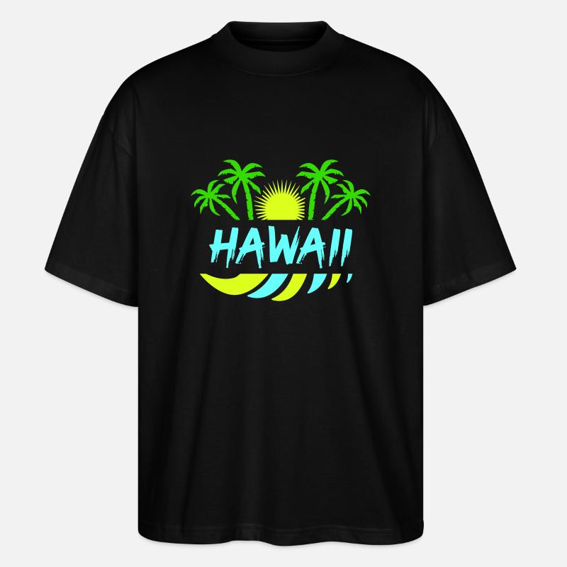 hawaii - Stanley/Stella Oversized Unisex Bio T-Shirt Blaster 2.0 - Schwarz