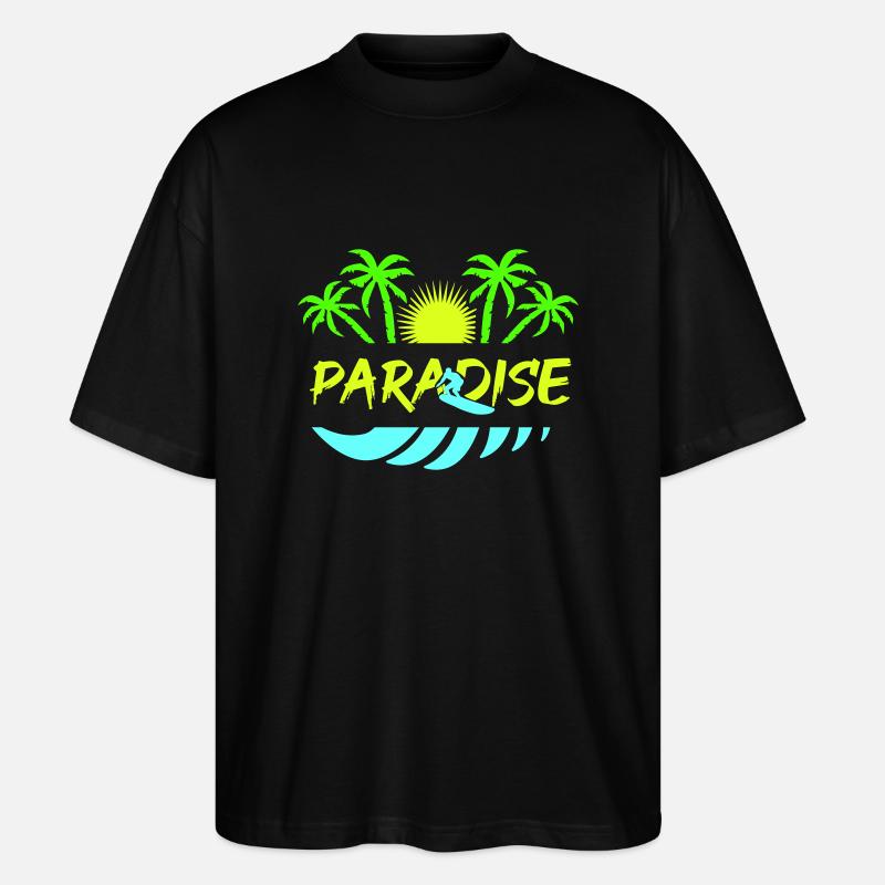 surf paradise - Stanley/Stella Oversized Unisex Bio T-Shirt Blaster 2.0 - Schwarz