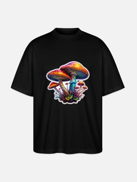Champignons magiques - T-shirt bio Blaster 2.0 coupe oversize Stanley/Stella Unisexe - noir