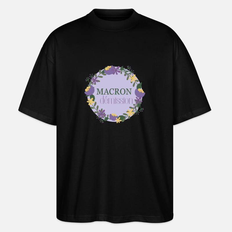 Macron tritt zurück - Stanley/Stella Oversized Unisex Bio T-Shirt Blaster 2.0 - Schwarz
