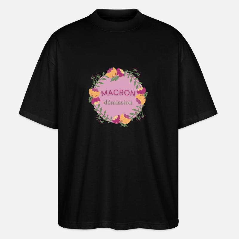 Macron tritt zurück - Stanley/Stella Oversized Unisex Bio T-Shirt Blaster 2.0 - Schwarz