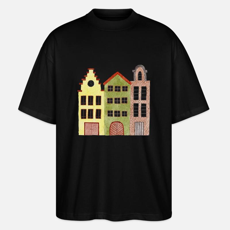 Häuser - Stanley/Stella Oversized Unisex Bio T-Shirt Blaster 2.0 - Schwarz