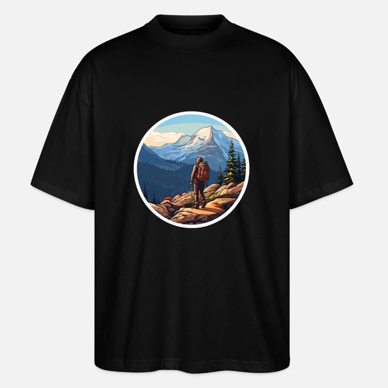 Wandern oder Hiking - Stanley/Stella Oversized Unisex Bio T-Shirt Blaster 2.0 - Schwarz
