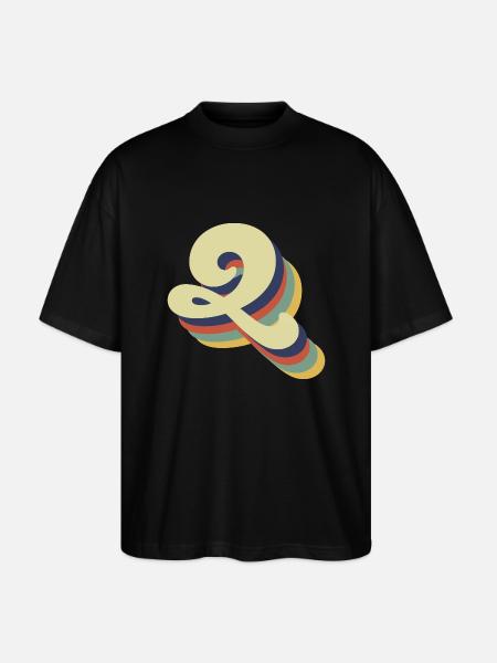 Retro Q Buchstabe - Stanley/Stella Oversized Unisex Bio T-Shirt Blaster 2.0 - Schwarz