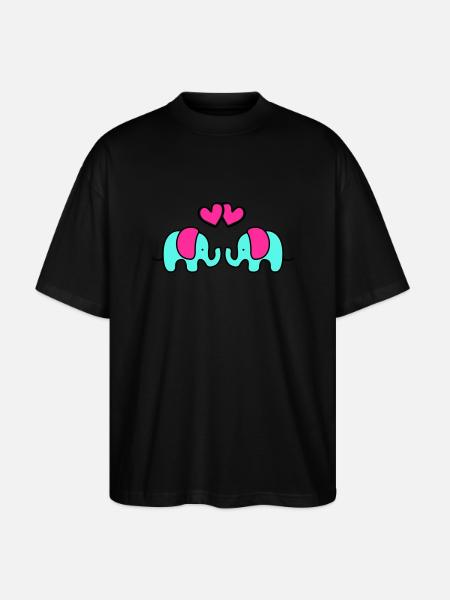 Baby Elephants - Stanley/Stella Oversized Unisex Organic T-shirt Blaster 2.0 - black