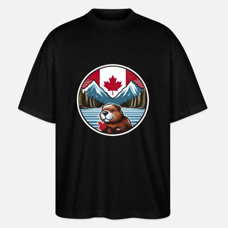 Kanada Bieber 2 - Stanley/Stella Oversized Unisex Bio T-Shirt Blaster 2.0 - Schwarz
