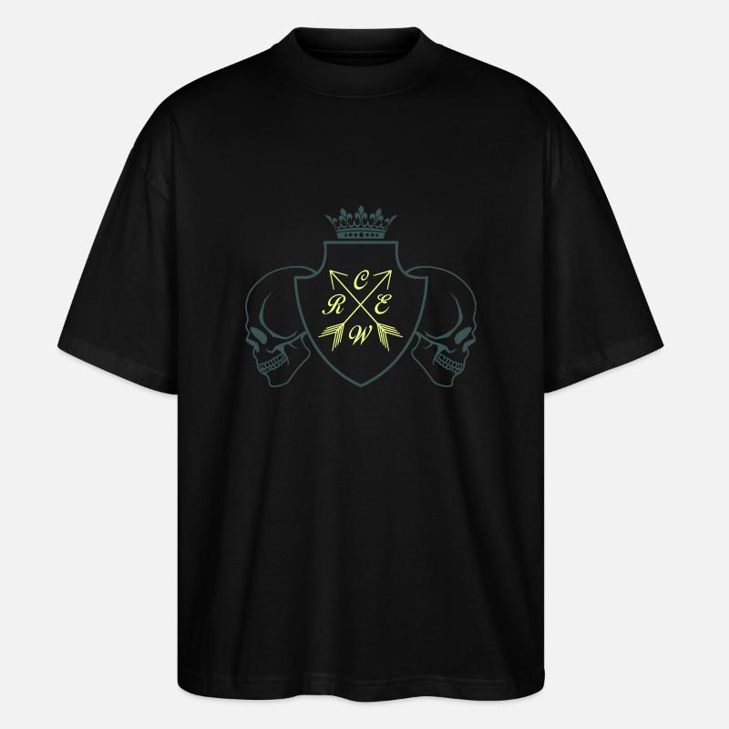 crâne d’équipage - T-shirt bio Blaster 2.0 coupe oversize Stanley/Stella Unisexe - noir