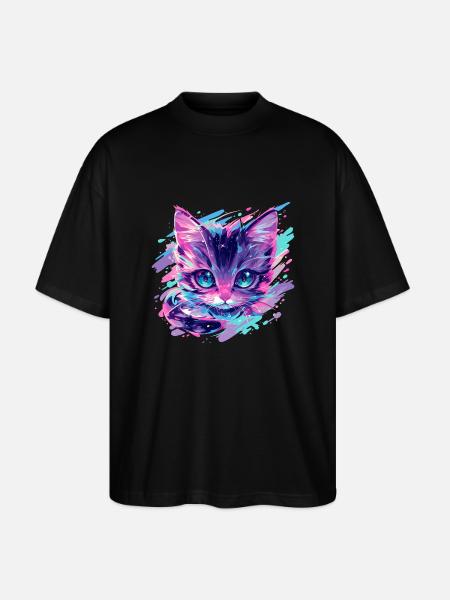 cosmic cat - Stanley/Stella Oversized Unisex Organic T-shirt Blaster 2.0 - black