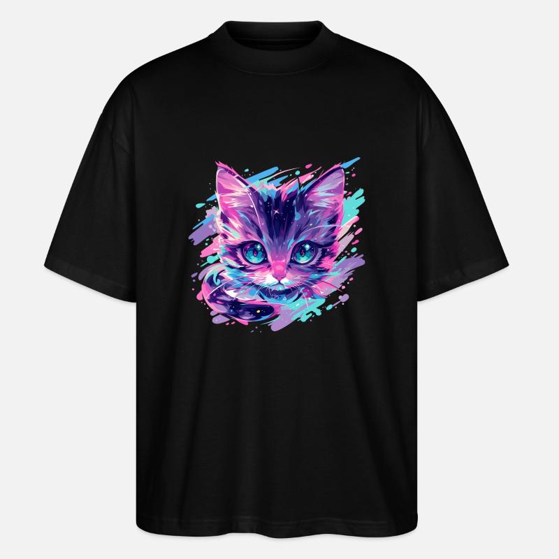 cosmic cat - Stanley/Stella Oversized Unisex Organic T-shirt Blaster 2.0 - black