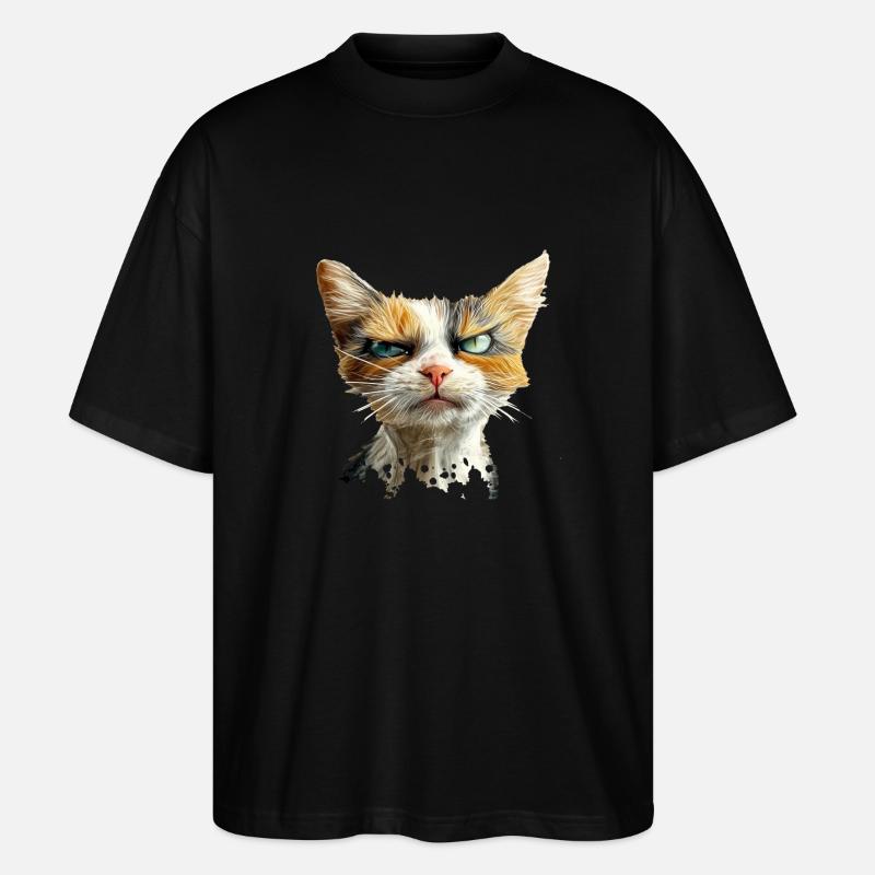 Crumpy Cat - Stanley/Stella Oversized Unisex Bio T-Shirt Blaster 2.0 - Schwarz