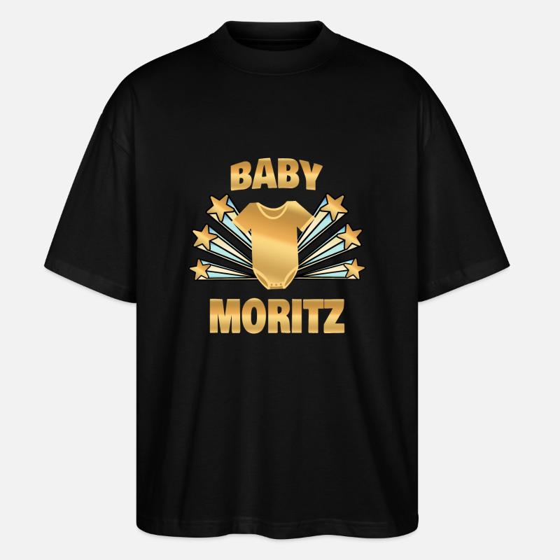 Moritz als Geburt - Stanley/Stella Oversized Unisex Bio T-Shirt Blaster 2.0 - Schwarz