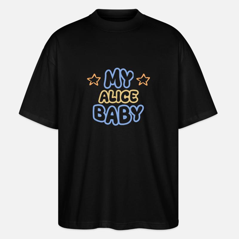 Vorname Alice - Stanley/Stella Oversized Unisex Bio T-Shirt Blaster 2.0 - Schwarz