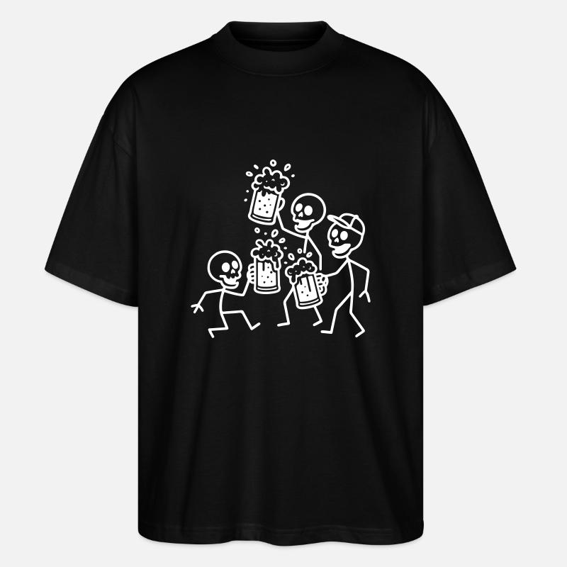 Bier Team Skelett - Stanley/Stella Oversized Unisex Bio T-Shirt Blaster 2.0 - Schwarz