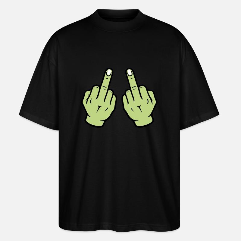 Mittelfinger Hand - Stanley/Stella Oversized Unisex Bio T-Shirt Blaster 2.0 - Schwarz