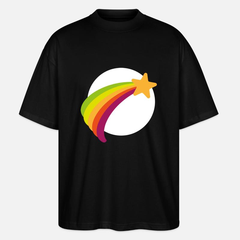 Glücksbärchi Regenbogen - Stanley/Stella Oversized Unisex Bio T-Shirt Blaster 2.0 - Schwarz