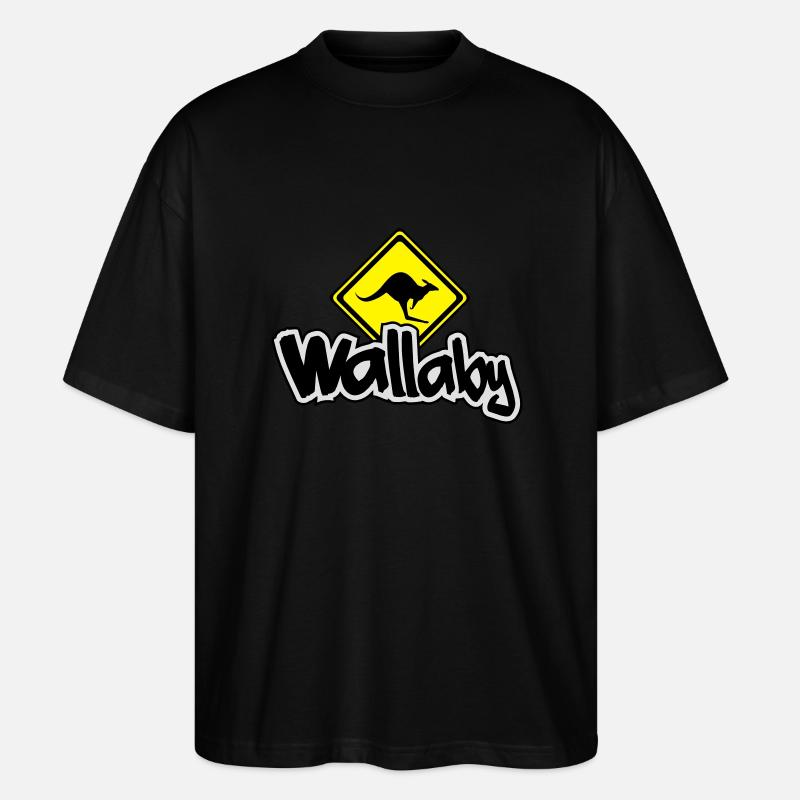Kangaroo__V006 - Stanley/Stella Oversized Unisex Bio T-Shirt Blaster 2.0 - Schwarz