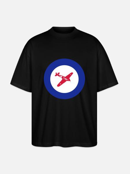 Hurricane Roundel - Stanley/Stella Oversized Unisex Organic T-shirt Blaster 2.0 - black