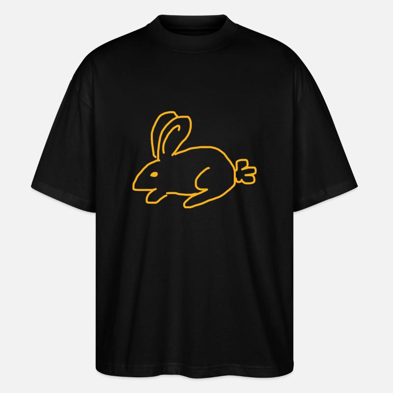 Fisherman's Hat with Rabbit - Stanley/Stella Oversized Unisex Organic T-shirt Blaster 2.0 - black
