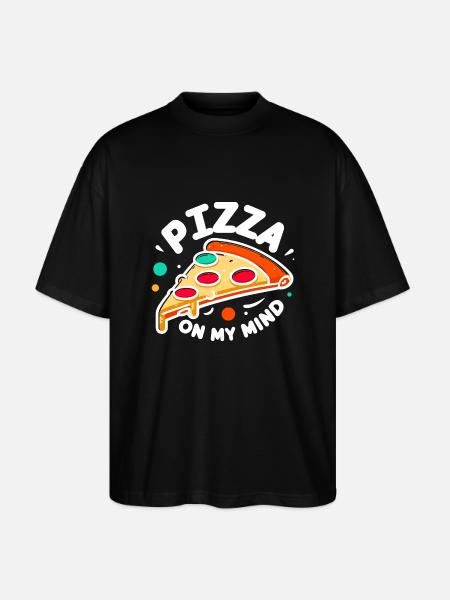 Pizza On My Mind - Stanley/Stella Oversized Unisex Organic T-shirt Blaster 2.0 - black