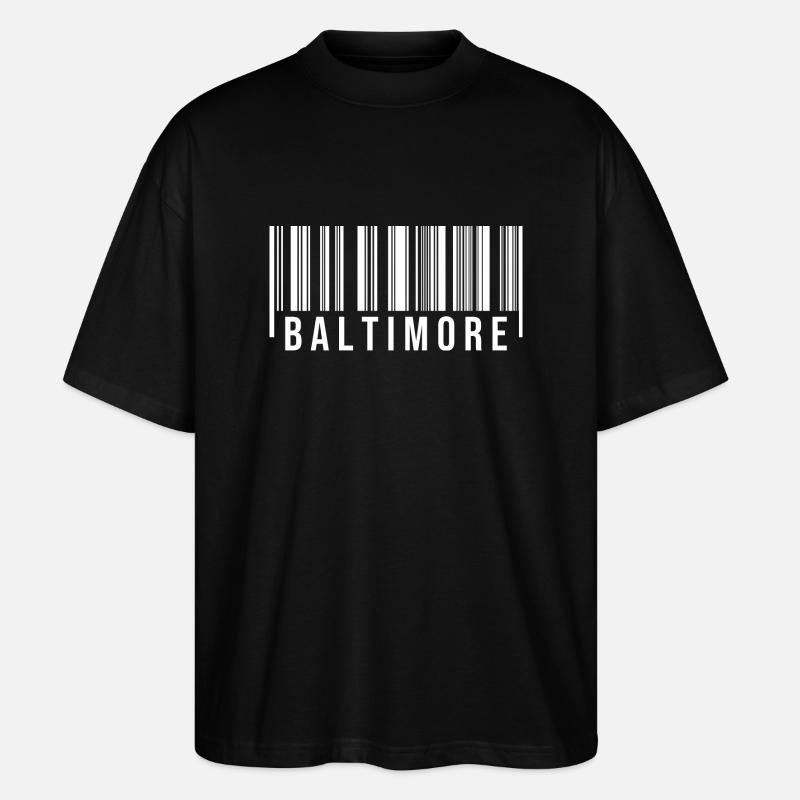 Code-barres Baltimore - T-shirt bio Blaster 2.0 coupe oversize Stanley/Stella Unisexe - noir
