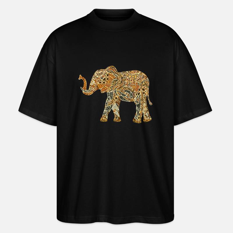 Elefant - Stanley/Stella Oversized Unisex Bio T-Shirt Blaster 2.0 - Schwarz