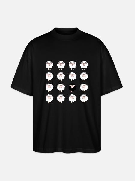 Schaf - Stanley/Stella Oversized Unisex Bio T-Shirt Blaster 2.0 - Schwarz