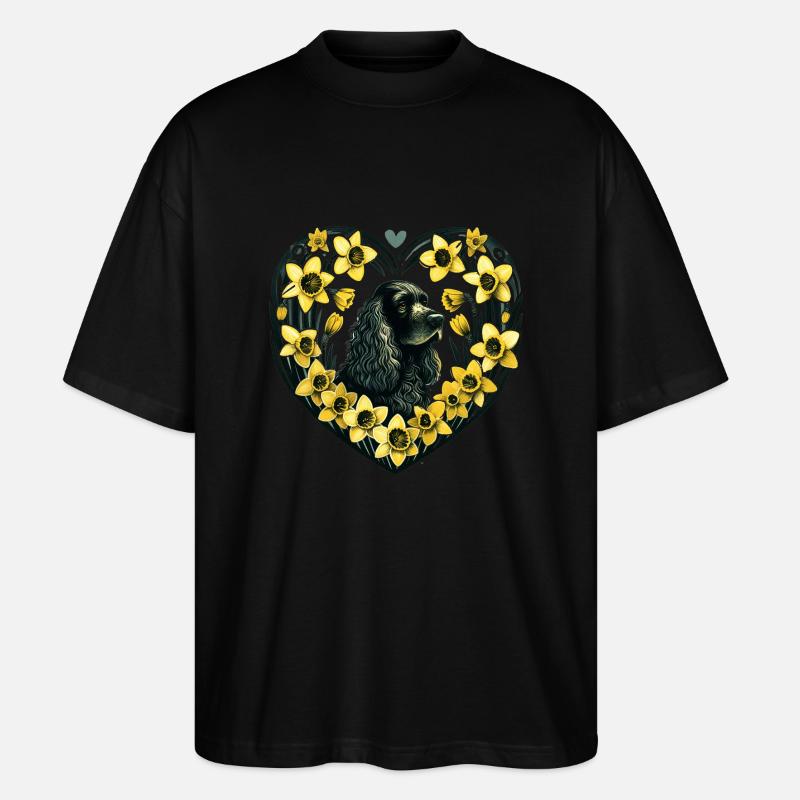 Schwarzer Cocker Spaniel - Stanley/Stella Oversized Unisex Bio T-Shirt Blaster 2.0 - Schwarz