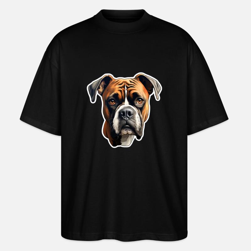 Boxer head - Stanley/Stella Oversized Unisex Organic T-shirt Blaster 2.0 - black