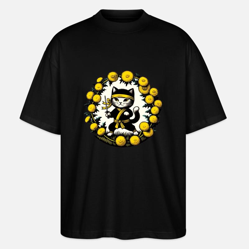 Ninja-Katze - Stanley/Stella Oversized Unisex Bio T-Shirt Blaster 2.0 - Schwarz
