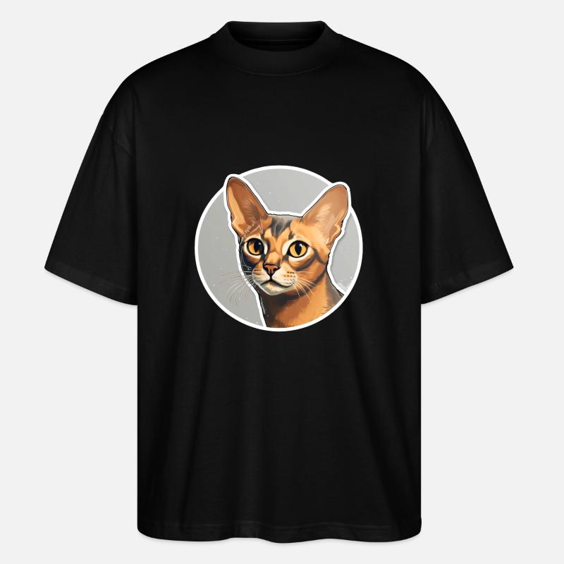 Abessinierkatzenkopf - Stanley/Stella Oversized Unisex Bio T-Shirt Blaster 2.0 - Schwarz