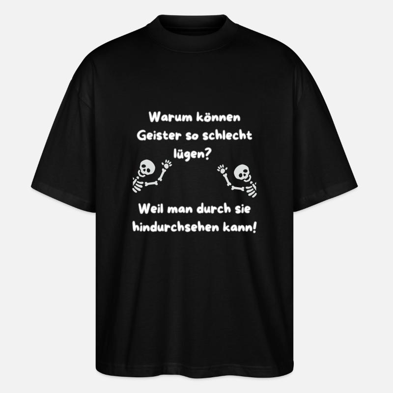"Flachwitz Parade Gespenster" - Stanley/Stella Oversized Unisex Bio T-Shirt Blaster 2.0 - Schwarz