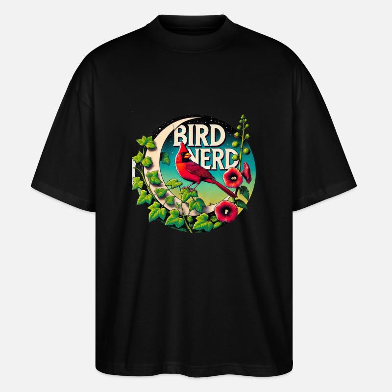 Vogel-Nerd - Stanley/Stella Oversized Unisex Bio T-Shirt Blaster 2.0 - Schwarz