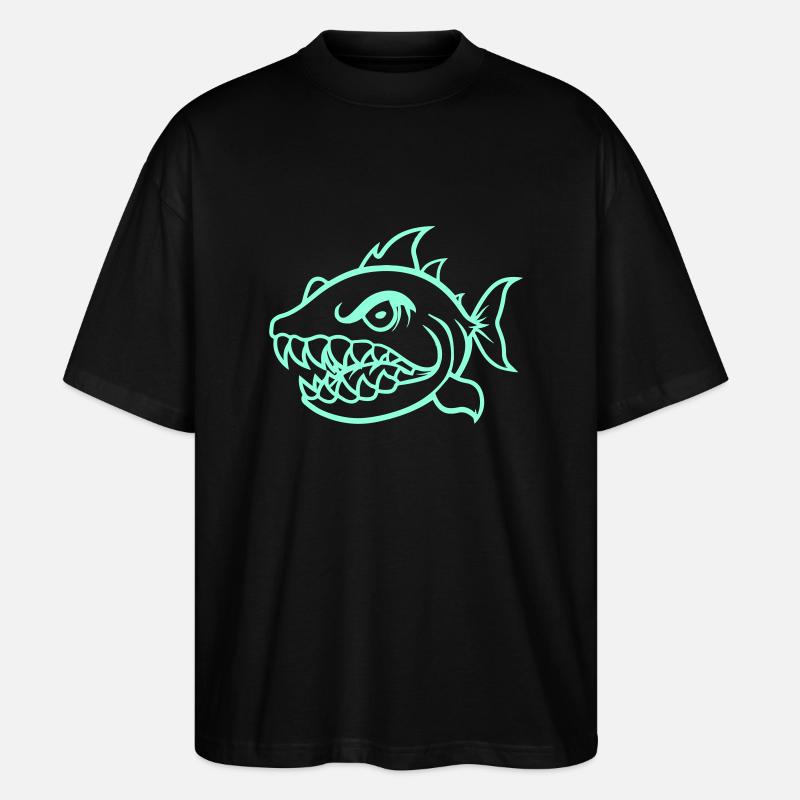 piranha comic - Stanley/Stella Oversized Unisex Bio T-Shirt Blaster 2.0 - Schwarz