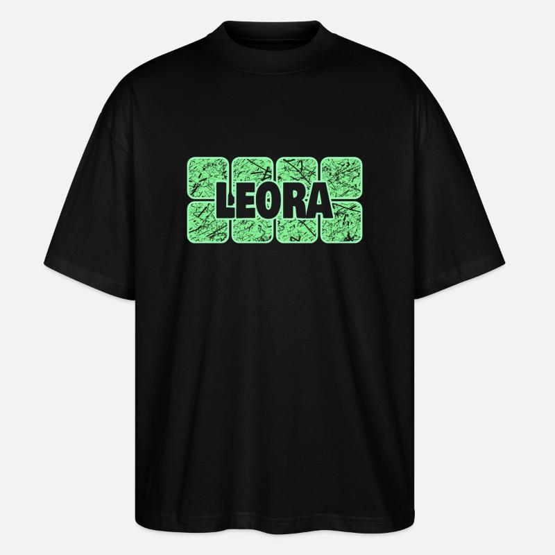 First name Leora - Stanley/Stella Oversized Unisex Organic T-shirt Blaster 2.0 - black