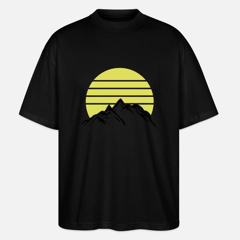 Mountains Mountains Mountains 1 - Stanley/Stella Oversized Unisex Organic T-shirt Blaster 2.0 - black