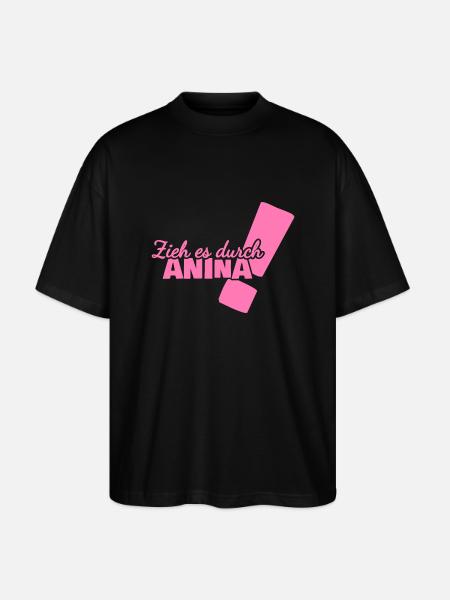 First name Anina - Stanley/Stella Oversized Unisex Organic T-shirt Blaster 2.0 - black