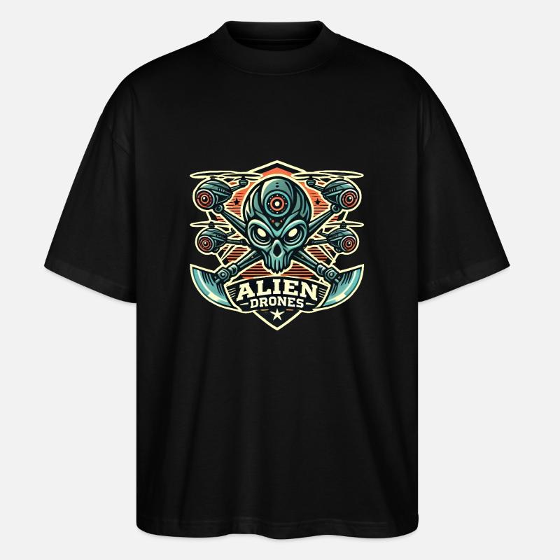 Alien Drones Logo - Stanley/Stella Oversized Unisex Bio T-Shirt Blaster 2.0 - Schwarz