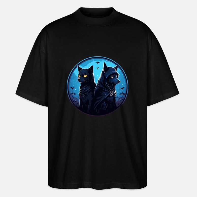 Der Wolf und die Katze - Stanley/Stella Oversized Unisex Bio T-Shirt Blaster 2.0 - Schwarz