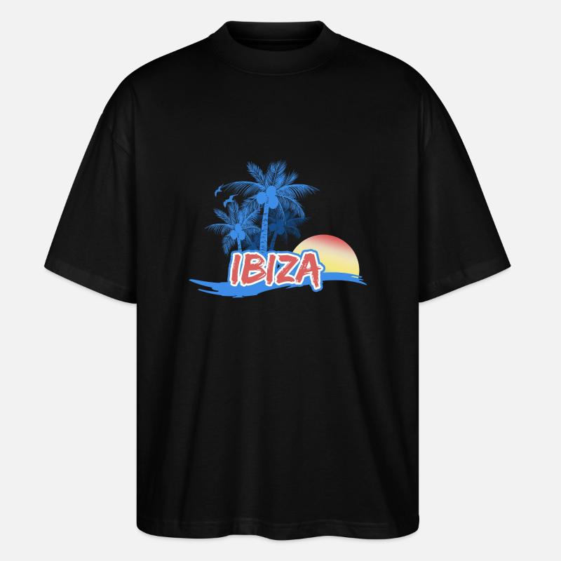 Plage d’Ibiza - T-shirt bio Blaster 2.0 coupe oversize Stanley/Stella Unisexe - noir