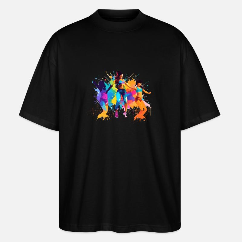 tänzerin,tanz,illustration,bunt,graffiti - Stanley/Stella Oversized Unisex Bio T-Shirt Blaster 2.0 - Schwarz