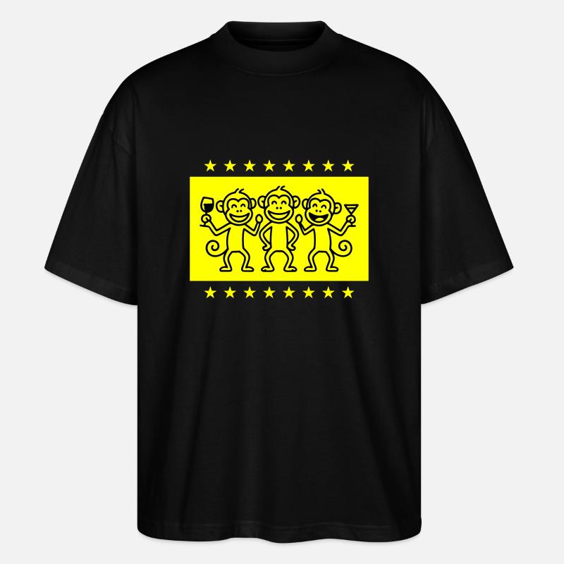 Monkey Party Team Funny - Stanley/Stella Oversized Unisex Organic T-shirt Blaster 2.0 - black