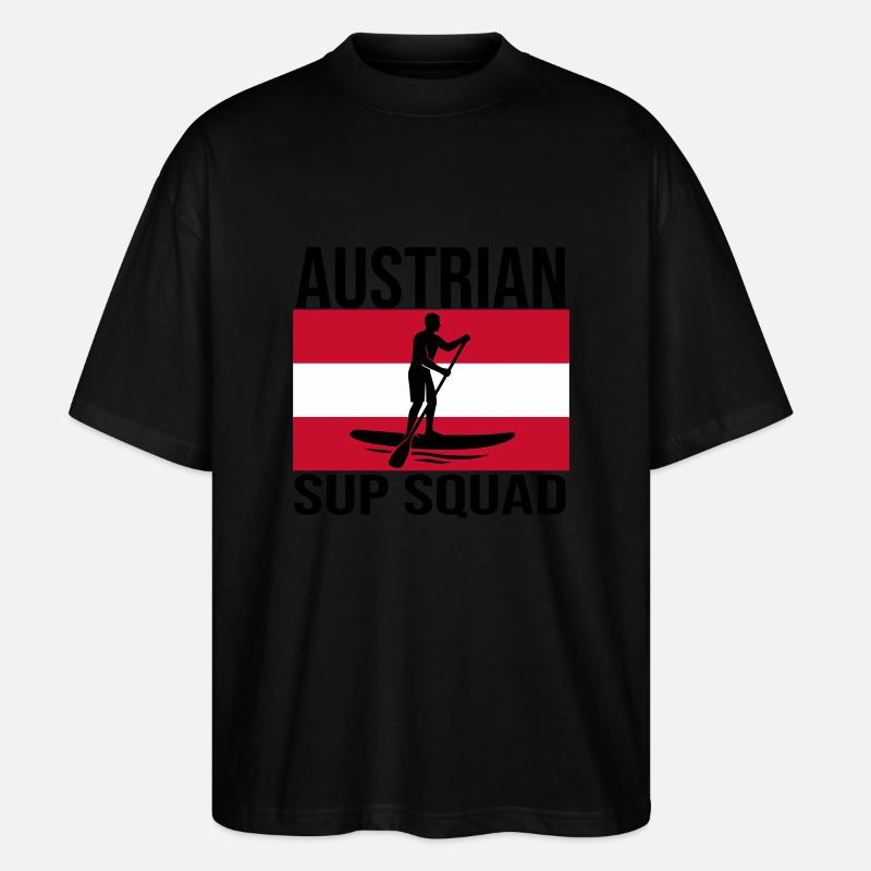Austrian SUP Crew Paddle Shirt - Stanley/Stella Oversized Unisex Organic T-shirt Blaster 2.0 - black