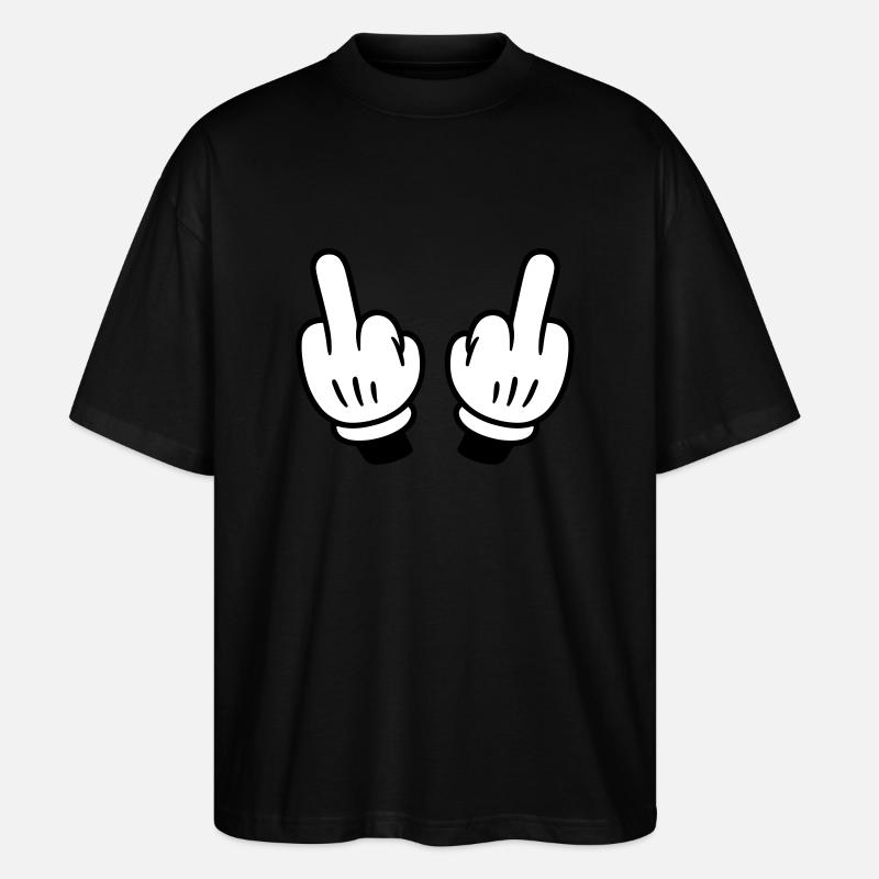 Middle Finger Hand Comic - Stanley/Stella Oversized Unisex Organic T-shirt Blaster 2.0 - black