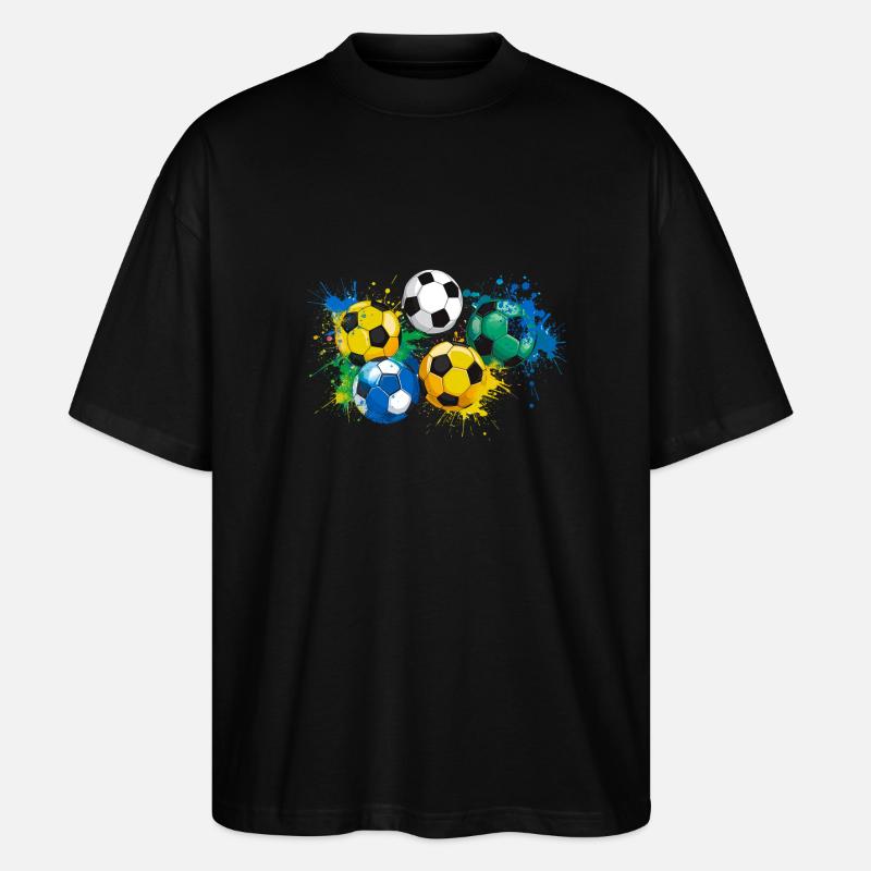 Fußball,Bälle,bunt,Graffiti,Malerei, illustration - Stanley/Stella Oversized Unisex Bio T-Shirt Blaster 2.0 - Schwarz