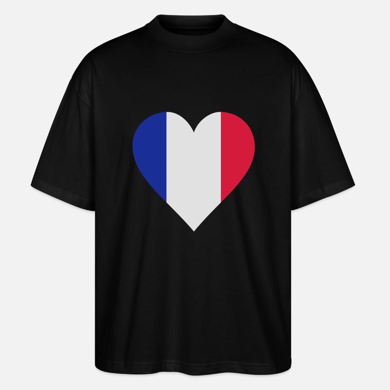 frankreich herz - Stanley/Stella Oversized Unisex Bio T-Shirt Blaster 2.0 - Schwarz