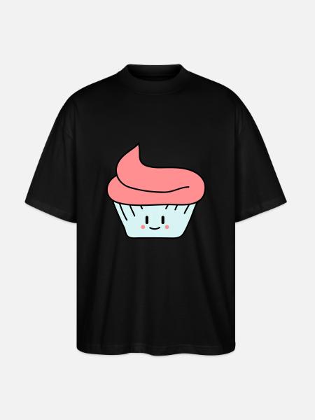 Cute Cupcake - Stanley/Stella Oversized Unisex Organic T-shirt Blaster 2.0 - black