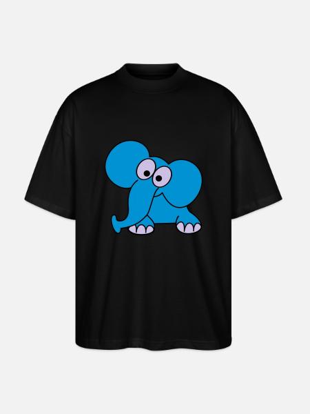 elefant - Stanley/Stella Oversized Unisex Bio T-Shirt Blaster 2.0 - Schwarz